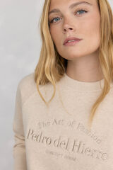Pedro del Hierro Embroidered logo sweatshirt Ecru