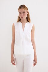 Pedro del Hierro Plain linen top White