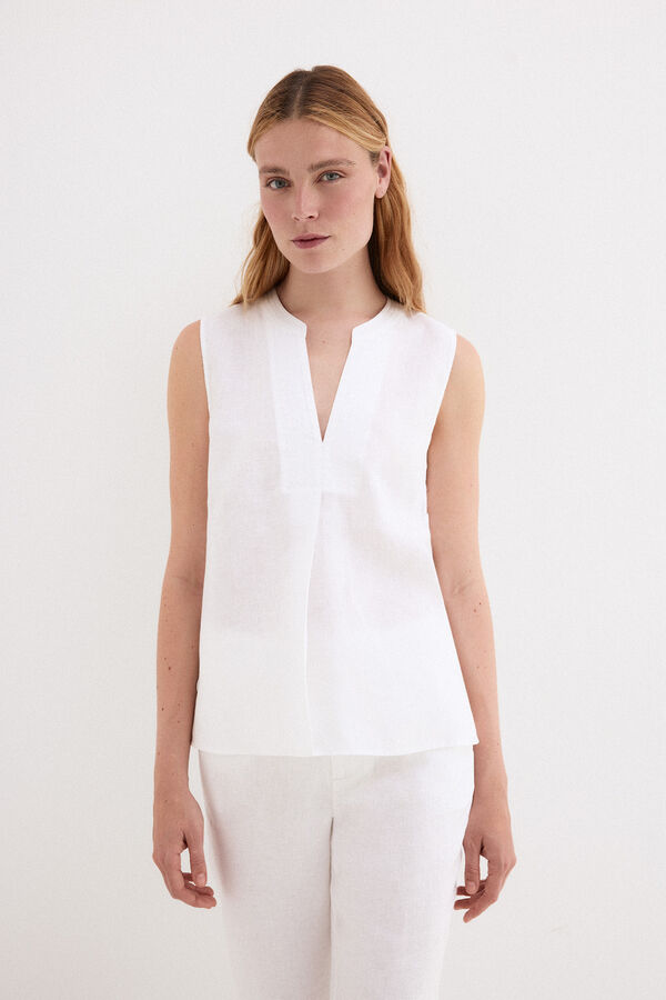 Pedro del Hierro Plain linen top White