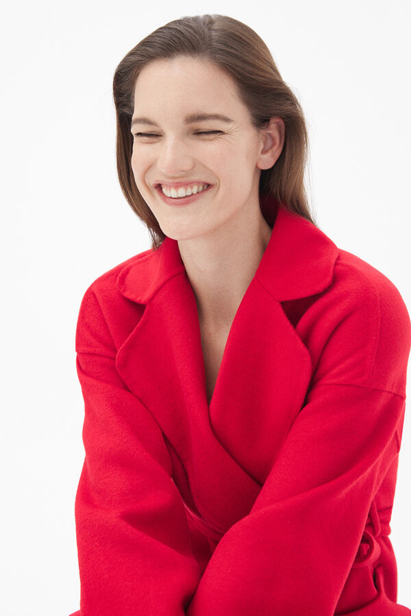 Pedro del Hierro Abrigo largo double-face Rojo