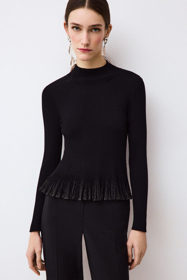 Pedro del Hierro Shimmer fantasy roll neck jumper Black