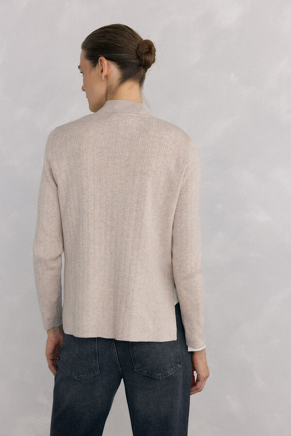 Pedro del Hierro Jersey efecto plisado canalé Ecru