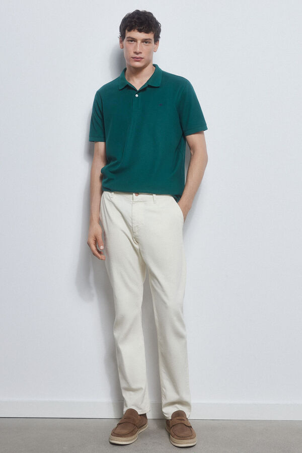 Pedro del Hierro Basic polo shirt with embroidered logo Green