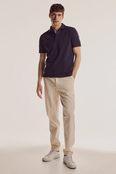 Pedro del Hierro Short-sleeved washed polo shirt Blue