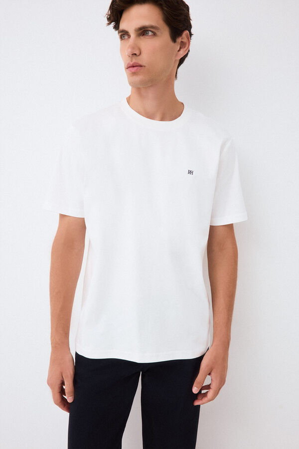 Pedro del Hierro Plain mercerized T-shirt White