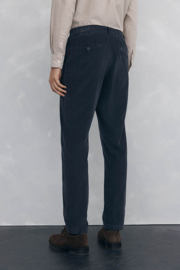Pedro del Hierro Calça calças chino de veludo veludo leve e slim fit Cizento