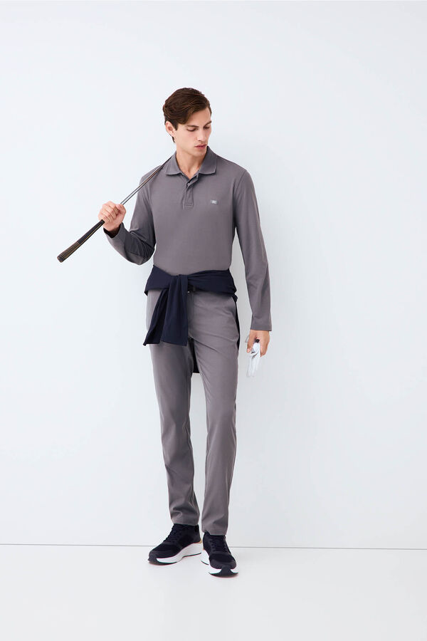 Pedro del Hierro Polo t&eacute;cnico manga larga Golf Gris