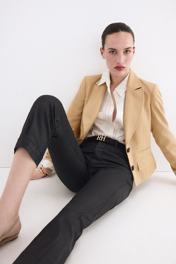 Pedro del Hierro Jeans flare cropped Cizento