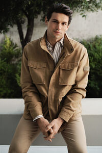 Pedro del Hierro Linen/cotton four-pocket jacket Brown