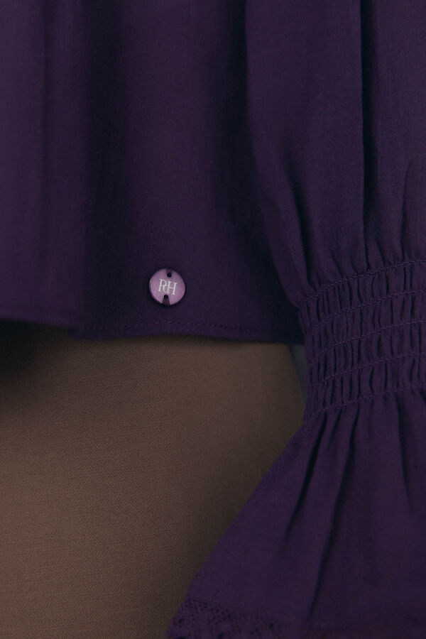 Pedro del Hierro Blusa romantica volante Morado