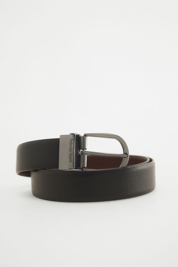 Pedro del Hierro Reversible leather dress belt Black