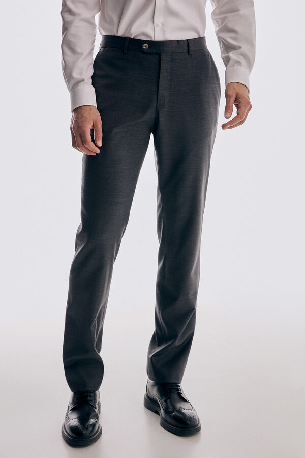 Pedro del Hierro Tailored fit grey trousers Grey