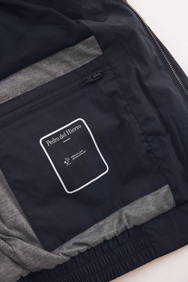 Pedro del Hierro Lightweight contrast neck jacket Blue