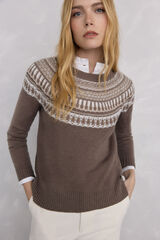 Pedro del Hierro Geometric jacquard sweater Green