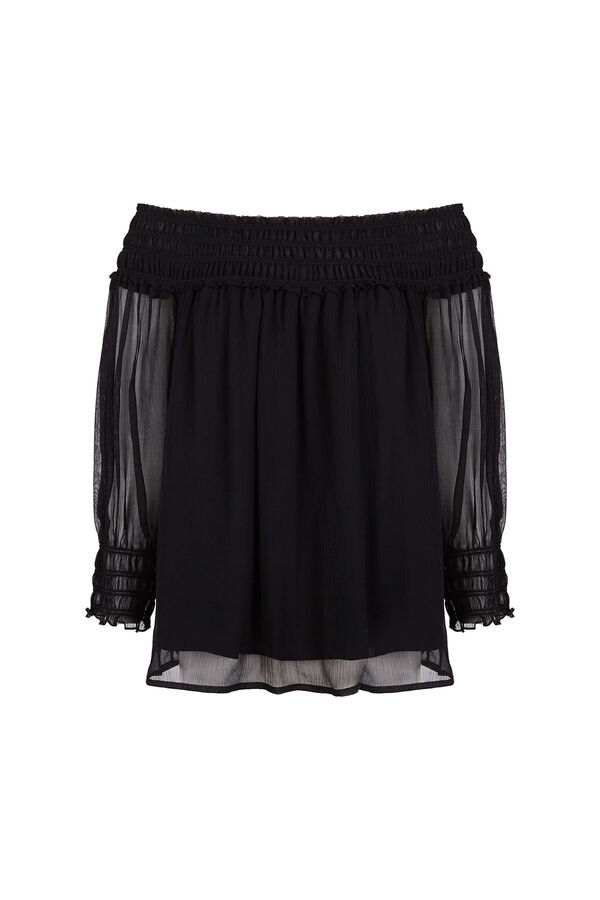 Pedro del Hierro Gummed chiffon blouse Black