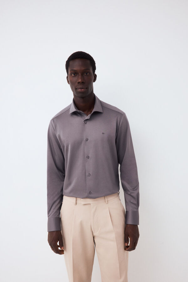 Pedro del Hierro Plain jersey-knit shirt Grey