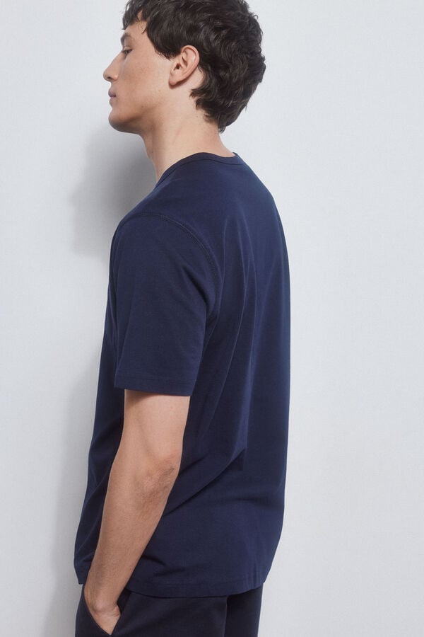 Pedro del Hierro T-shirt logo estampado Azul