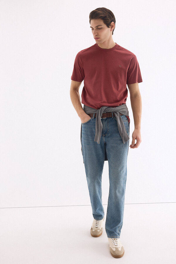 Pedro del Hierro Basic logo T-shirt Burgundy