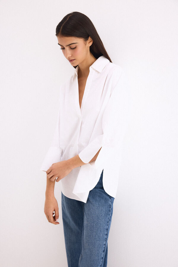 Pedro del Hierro Loose plain shirt White
