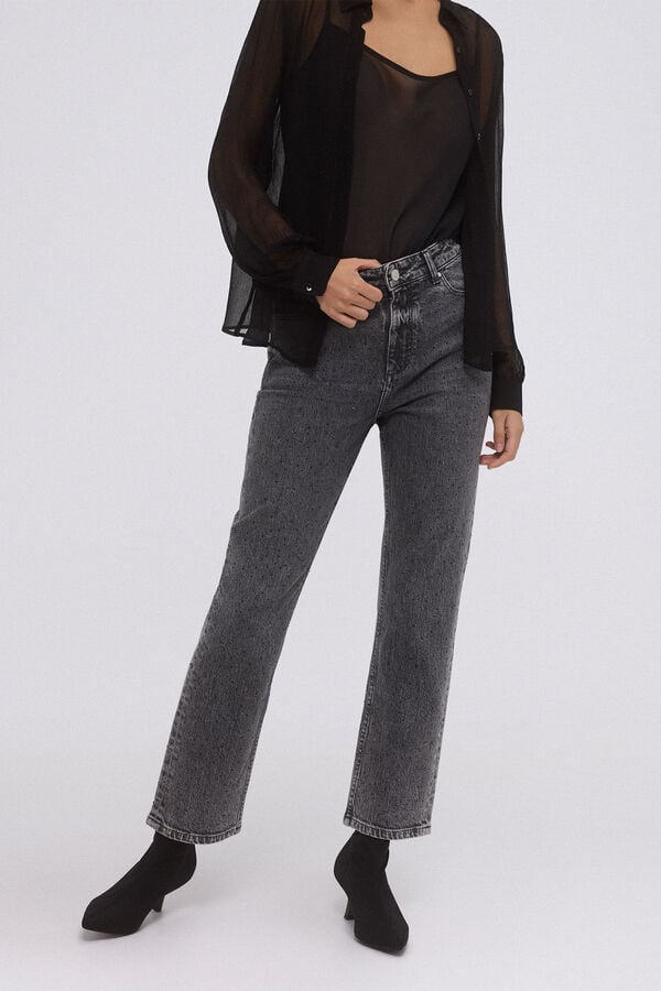 Pedro del Hierro Jeans straight fit strass Gris