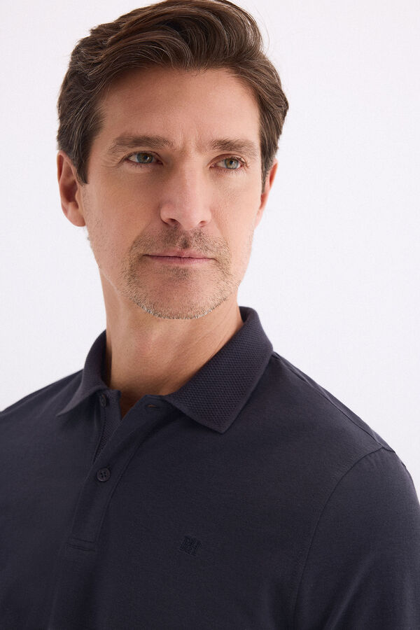 Pedro del Hierro Polo manga comprida Azul