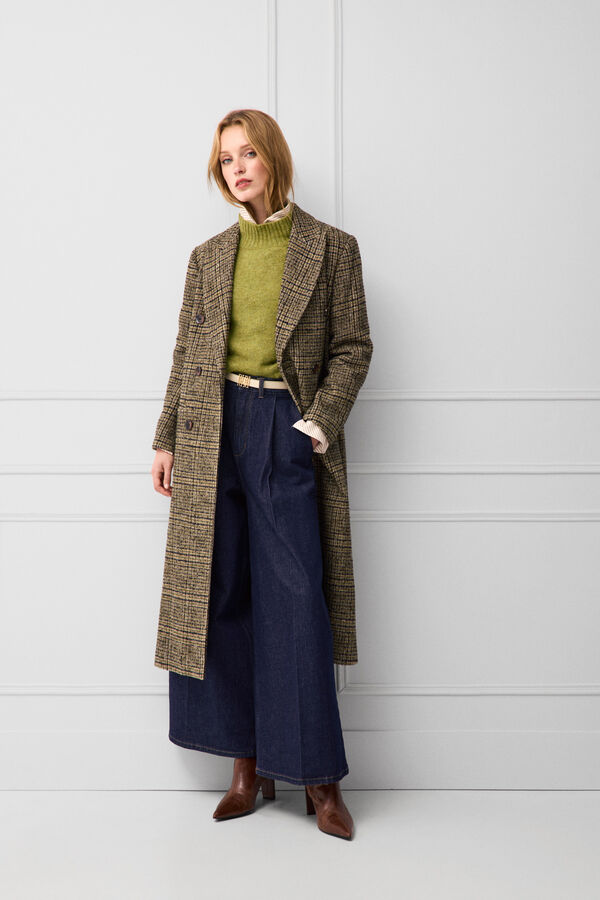 TFP by Tamara Falc&oacute; Plaid long coat Green