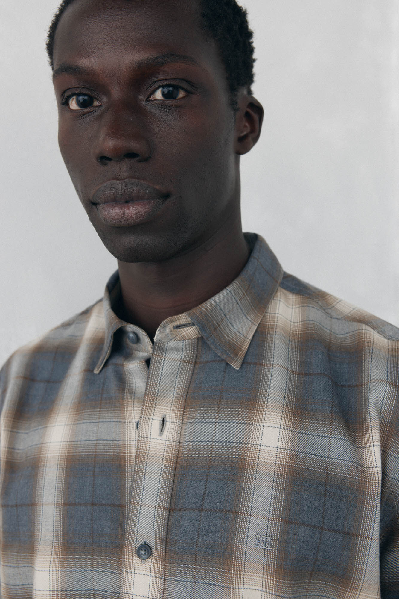 Pedro del Hierro Tencel plaid shirt