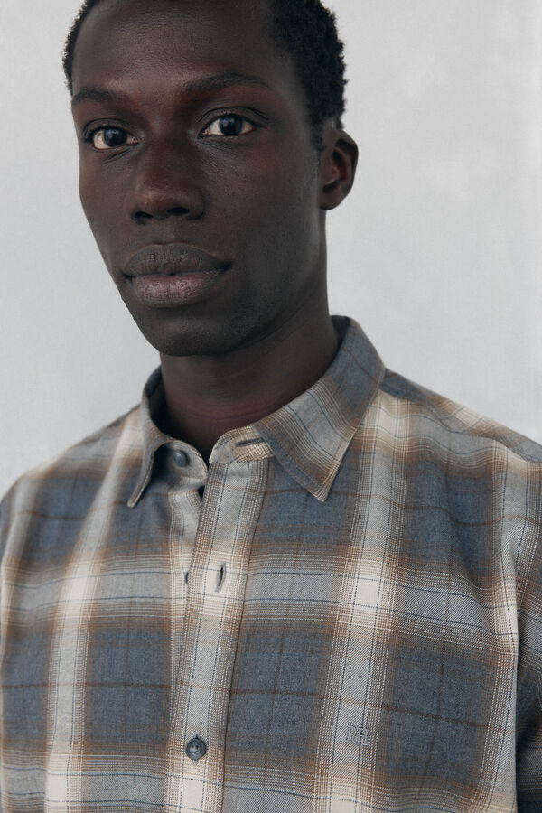 Pedro del Hierro Tencel plaid shirt Grey