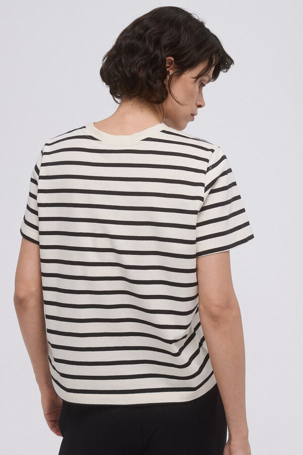Pedro del Hierro T-shirt básica com bolso bordado Preto