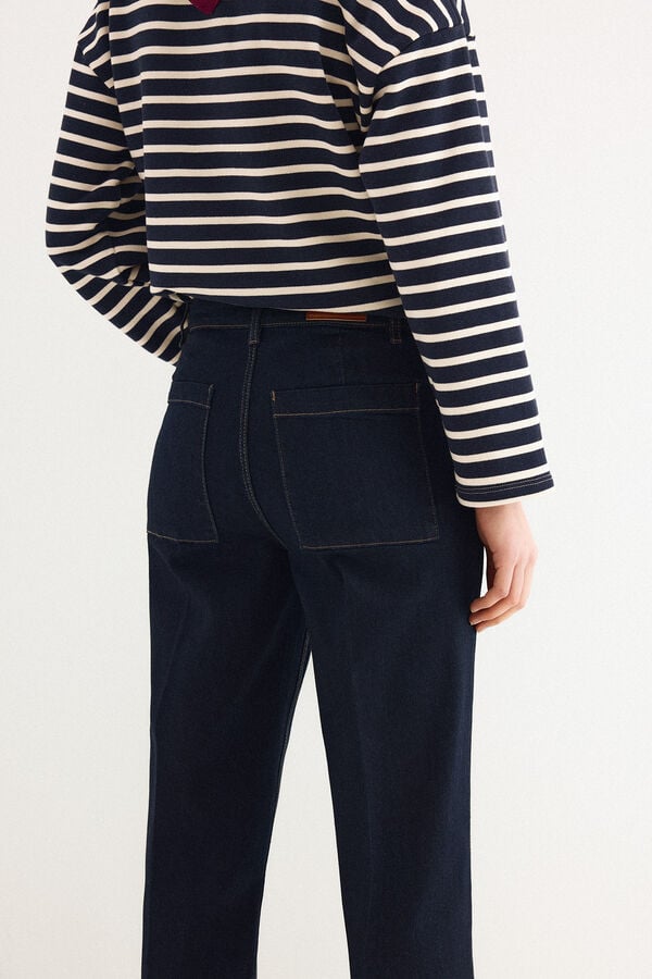 Pedro del Hierro Wide leg capri jeans Blue