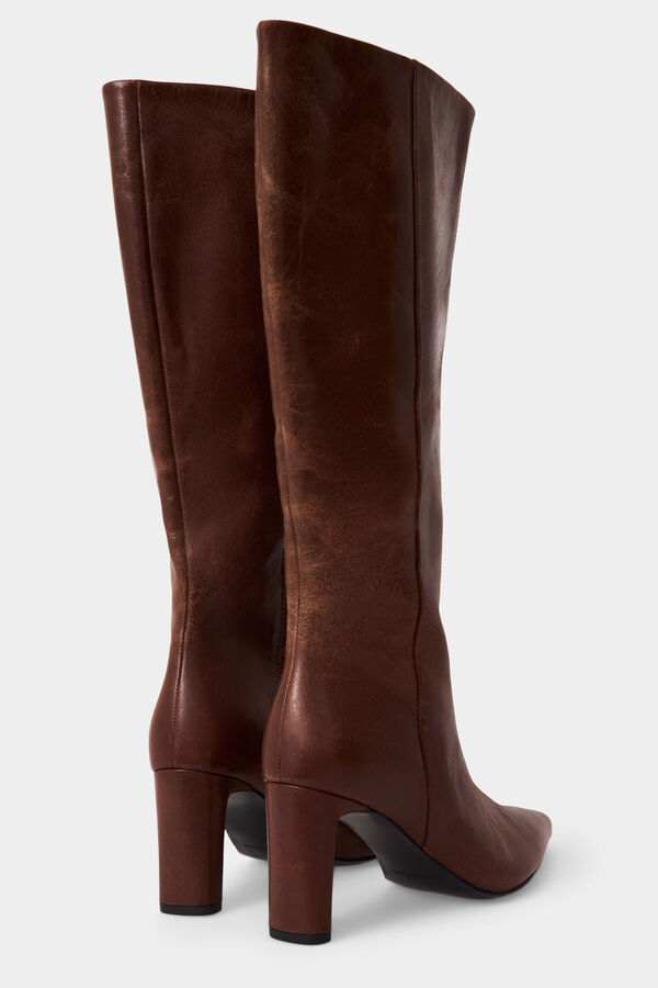 Pedro del Hierro Leather high heel boot Brown