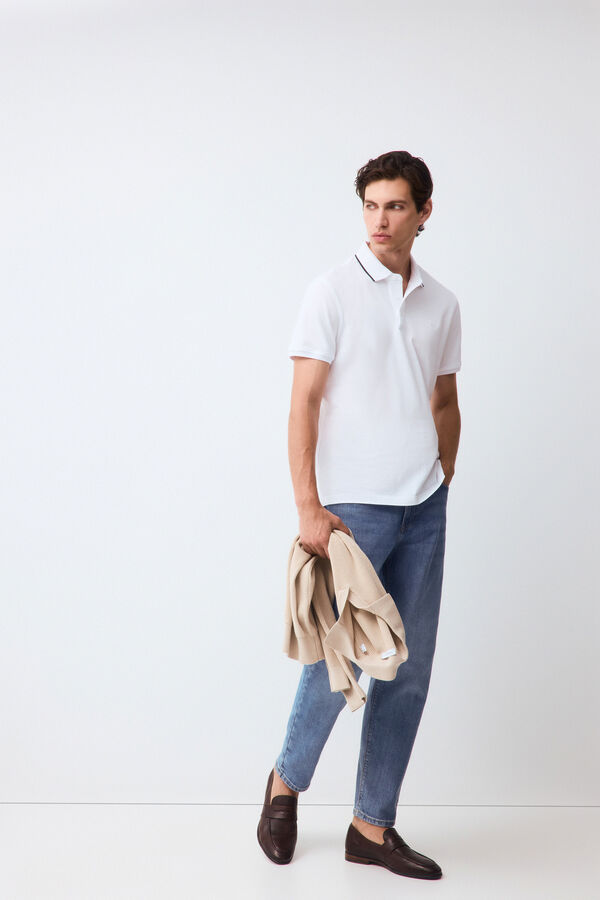 Pedro del Hierro Polo cuello fantas&iacute;a Blanco