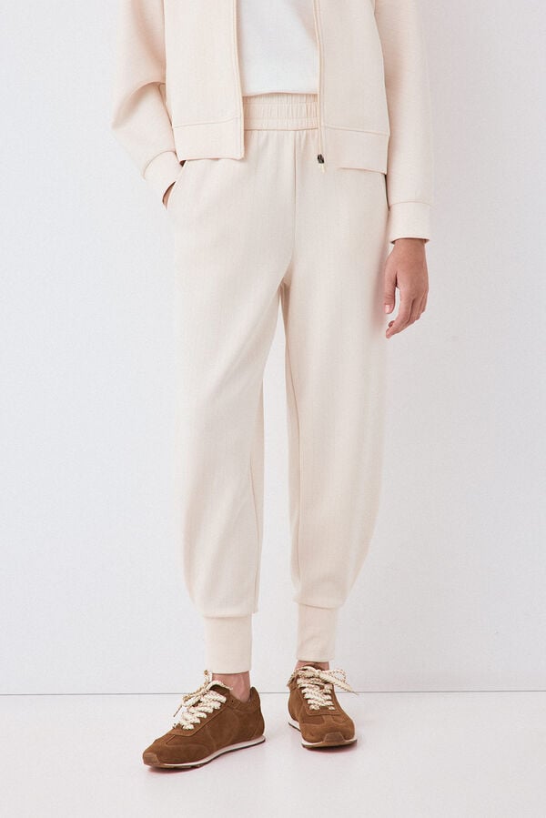 Pedro del Hierro Soft touch jogger trousers Ecru