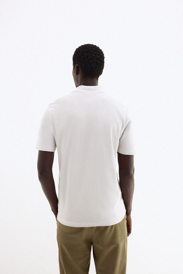 Pedro del Hierro Textured polo shirt Grey
