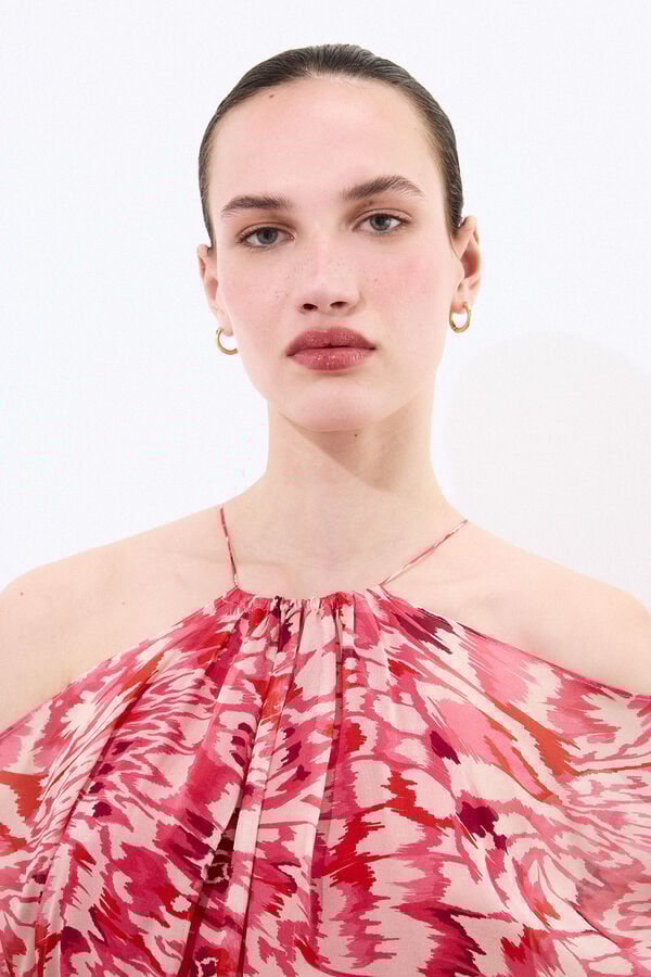 Pedro del Hierro Silk fluid printed dress Red