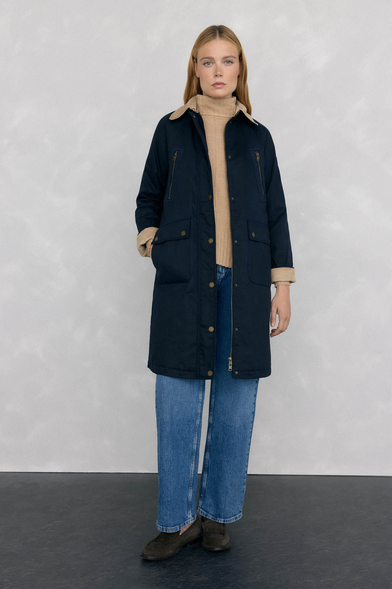 Pedro del Hierro Long waxed parka