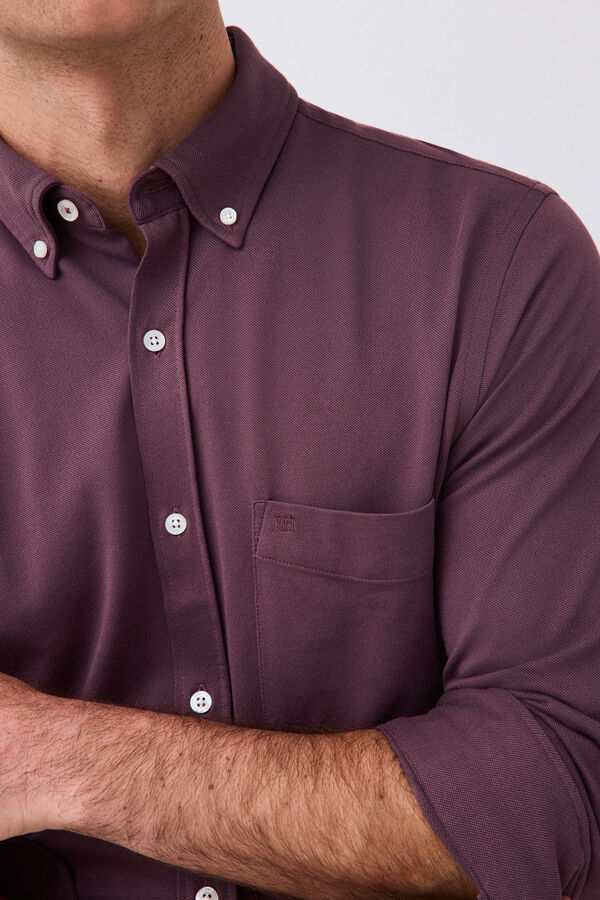 Pedro del Hierro Plain jersey-knit shirt Burgundy