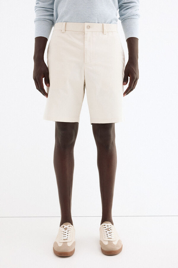 Pedro del Hierro Lightweight elasticated Bermuda shorts Ecru