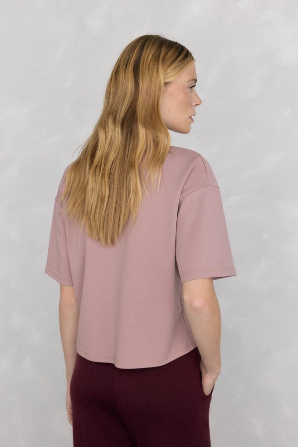 Pedro del Hierro Oversized activewear logo t-shirt Pink