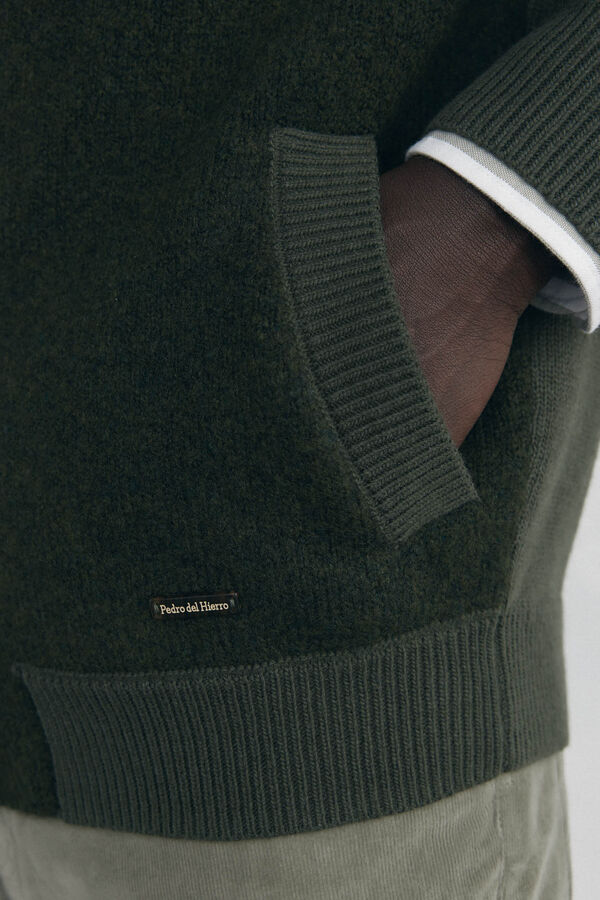 Pedro del Hierro Cardigan premium navideño algodón cierre cremallera Verde