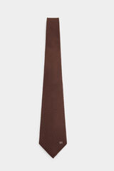 Pedro del Hierro Natural silk tie Brown