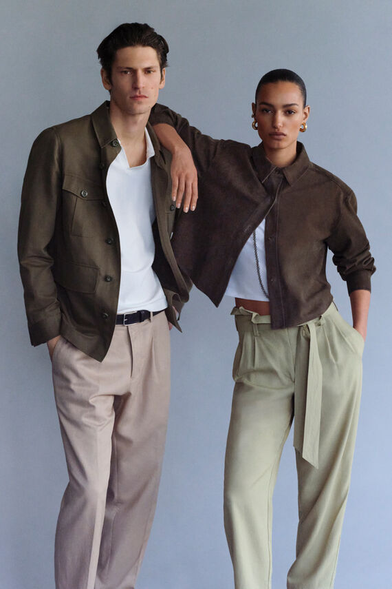 Chaqueta ante cropped