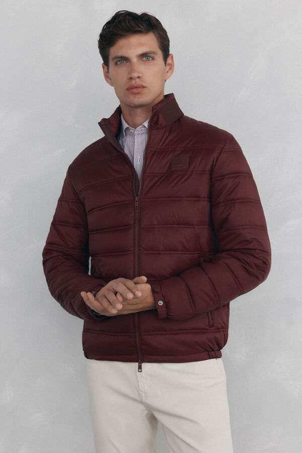 Pedro del Hierro Ultra-light quilted jacket Burgundy