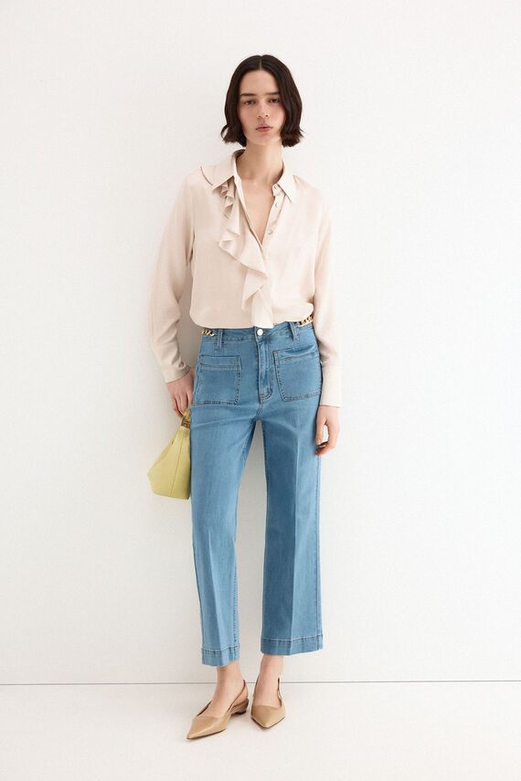 Jeans stove pipe cropped