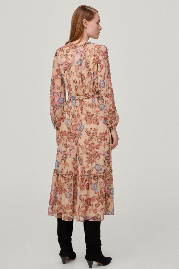 Pedro del Hierro Vestido estampado volantes Morado