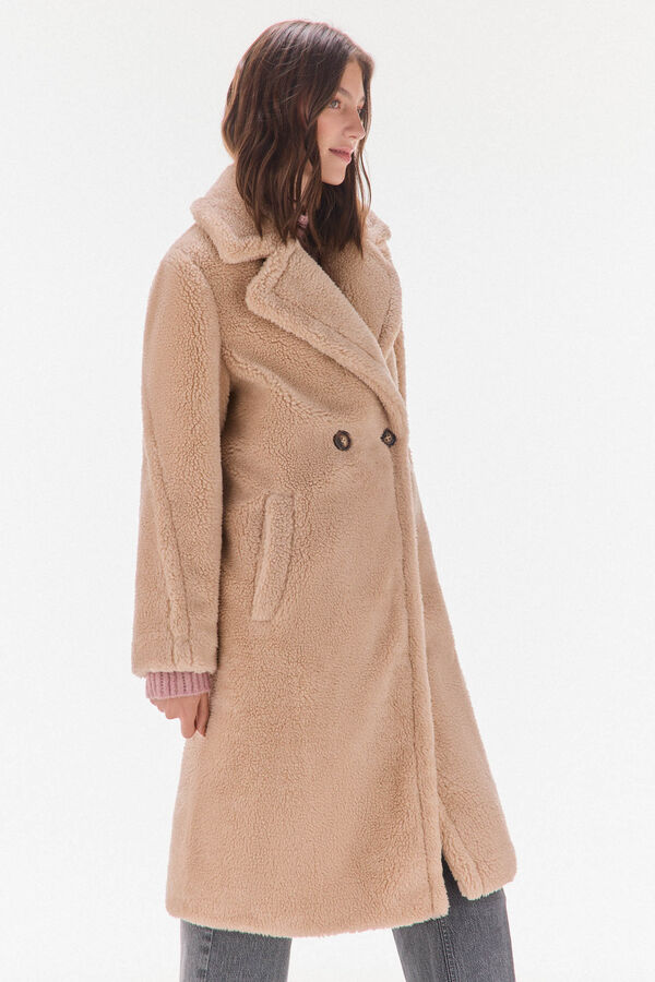 TFP by Tamara Falcó Teddy-effect coat Ecru