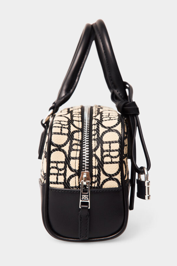 Pedro del Hierro Logo bowling bag Beige