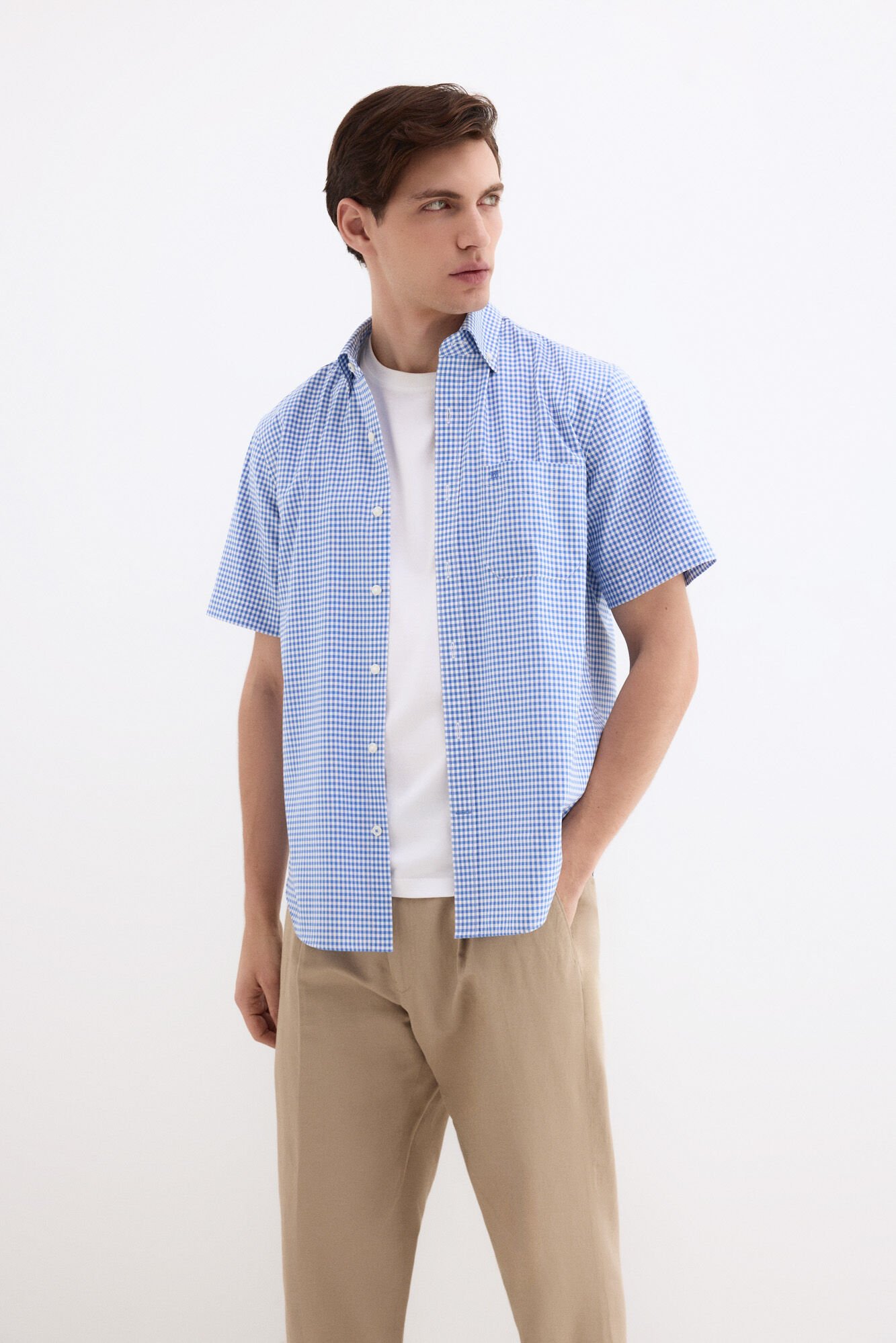 Pedro del Hierro Camisa non iron manga corta cuadros