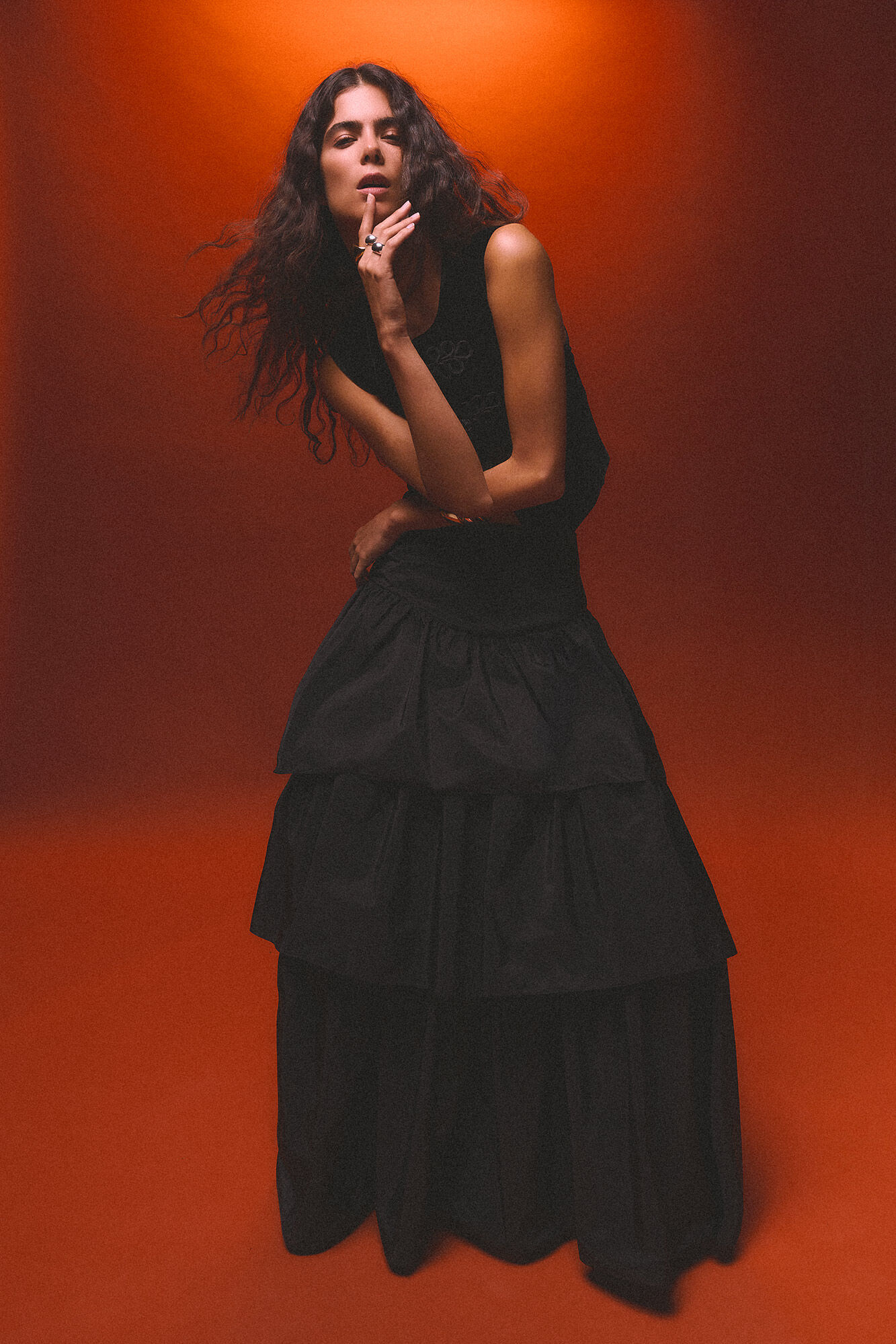 Pedro del Hierro Long skirt with ruffles