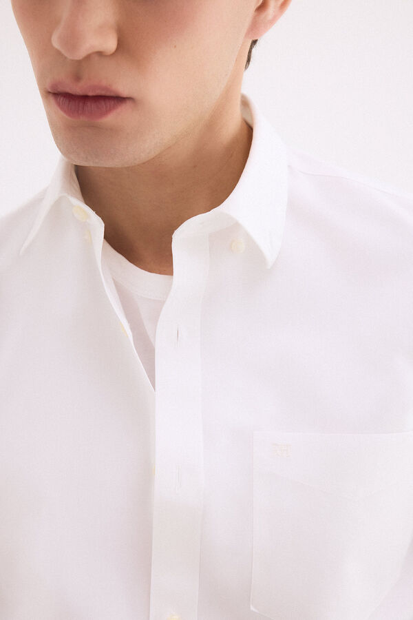Pedro del Hierro Non-iron stain-resistant plain shirt White